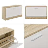 Wandgarderobe Hansnes mit Klapphaken 170 cm Grau Hochglanz