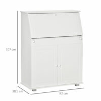 Sekretär Schreibtisch Weiss 82x38.5x107cm