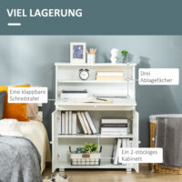 Sekretär Schreibtisch Weiss 82x38.5x107cm