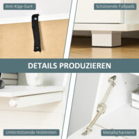 Sekretär Schreibtisch Weiss 82x38.5x107cm