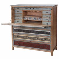 Sekretär Vintage Patchwork massiv 113x99x36cm