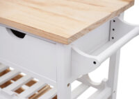 Servierwagen Küchenwagen Kiefernholz 89x119x41cm ~ natur-weiß