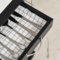 Servierwagen Küchenwagen Kücheninsel 57x37x83 cm schwarz