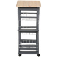 Servierwagen Küchenwagen Kücheninsel 57x37x83 cm schwarz