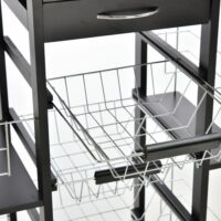 Servierwagen Küchenwagen Kücheninsel 57x37x83 cm schwarz