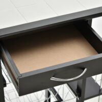 Servierwagen Küchenwagen Kücheninsel 57x37x83 cm schwarz