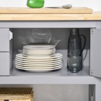 Servierwagen Küchenwagen Kücheninsel Landhaus Grau 108x45cm