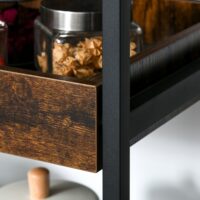 Servierwagen Küchenwagen Kücheninsel mit 4 Ablagen Industrie-Design