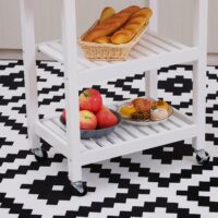 Servierwagen Küchenwagen Küchentrolley mit Schublade Landhaus weiss