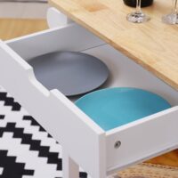 Servierwagen Küchenwagen Küchentrolley mit Schublade Landhaus weiss