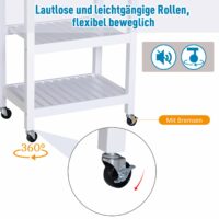 Servierwagen Küchenwagen Küchentrolley mit Schublade Landhaus weiss