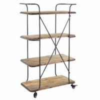 Servierwagen Rollregal Rollwagen Tanne ~ 4 Ebenen