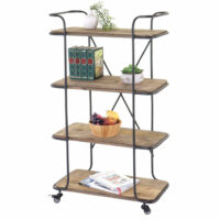 Servierwagen Rollregal Rollwagen Tanne ~ 4 Ebenen