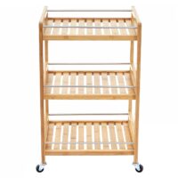 Servierwagen Rollwagen Küchenwagen Bambus 76x46x38cm