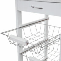 Servierwagen Transportwagen Rollwagen mit Schublade weiss