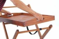 Servierwagen aus Akazienholz mit abnehmbarem Tablett