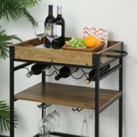 Servierwagen mit Tablar abnehmbar Weinregal Küchenwagen