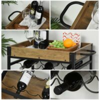 Servierwagen mit Tablar abnehmbar Weinregal Küchenwagen