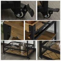 Servierwagen mit Tablar abnehmbar Weinregal Küchenwagen