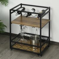 Servierwagen mit Tablar abnehmbar Weinregal Küchenwagen