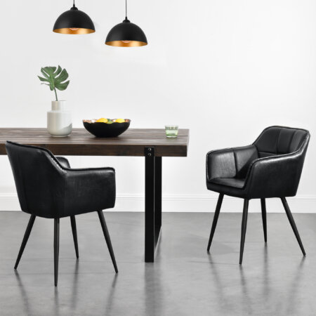 Sessel Birmingham 79x56x54 cm Wildlederimitat Schwarz