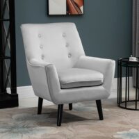 Sessel Retro Relaxsessel Gepolstert Grau 72.5x78.5x91.5cm