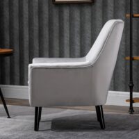 Sessel Retro Relaxsessel Gepolstert Grau 72.5x78.5x91.5cm