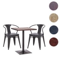 Set Bistrotisch FSC mit 2x Esszimmerstuhl Industrial
