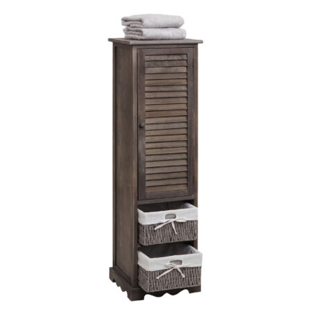 Shabby Badezimmerkommode Badregal 120x27x29cm braun