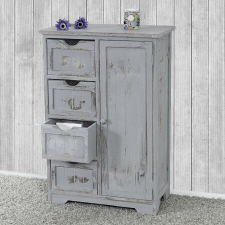 Shabby Chic Kommode 82x55x30cm Vintage grau