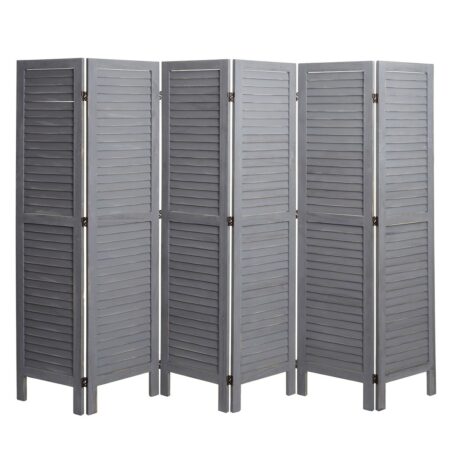 Shabby Chic Paravent 170x240cm ~ dunkelgrau