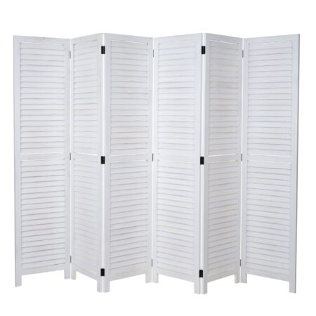 Shabby Chic Paravent 170x243cm ~ weiss