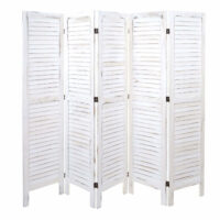 Shabby Chic Paravent Trennwand 170x200cm - weiss