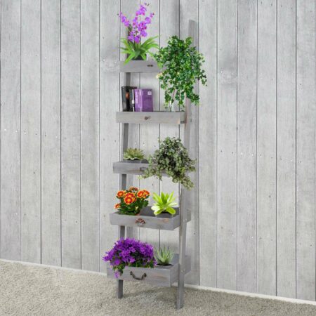 Shabby Chic Regal Blumenständer Vintage ~ grau