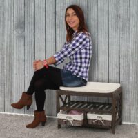 Shabby Chic Schuhregal Sitzbank Vintage ~ weiss