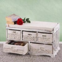 Shabby Chic Sitzbank 5 Schubladen