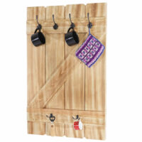 Shabby Chic Wandgarderobe  6 Haken 91x60cm Kiefer
