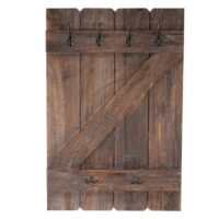 Shabby Chic Wandgarderobe  6 Haken 91x60cm braun