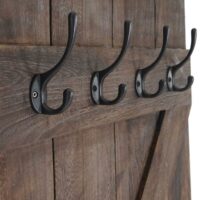 Shabby Chic Wandgarderobe  6 Haken 91x60cm braun