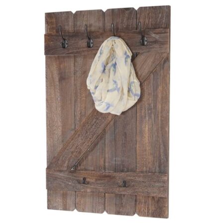 Shabby Chic Wandgarderobe  6 Haken 91x60cm braun