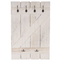 Shabby Chic Wandgarderobe  6 Haken 91x60cm ~ weiss