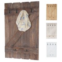 Shabby Chic Wandgarderobe  6 Haken 91x60cm ~ weiss