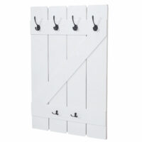 Shabby Chic Wandgarderobe  6 Haken 91x60cm weiss lackiert