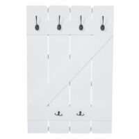 Shabby Chic Wandgarderobe  6 Haken 91x60cm weiss lackiert
