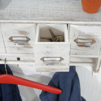 Shabby Chic Garderobe mit 5 Schubladen Vintage weiss