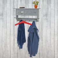 Shabby Chic Garderobe mit 5 Schubladen Vintage grau