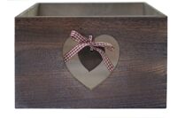 Shabby Kommode Forli 3 Schubladen mit Herzen ~ braun