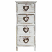 Shabby Kommode Forli 4 Schubladen mit Herzen