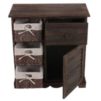 Shabby Kommode mit 3 Körben Vintage ~ braun