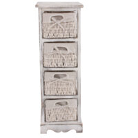 Shabby Kommode mit 4 Korbschubladen Vintage ~ weiss